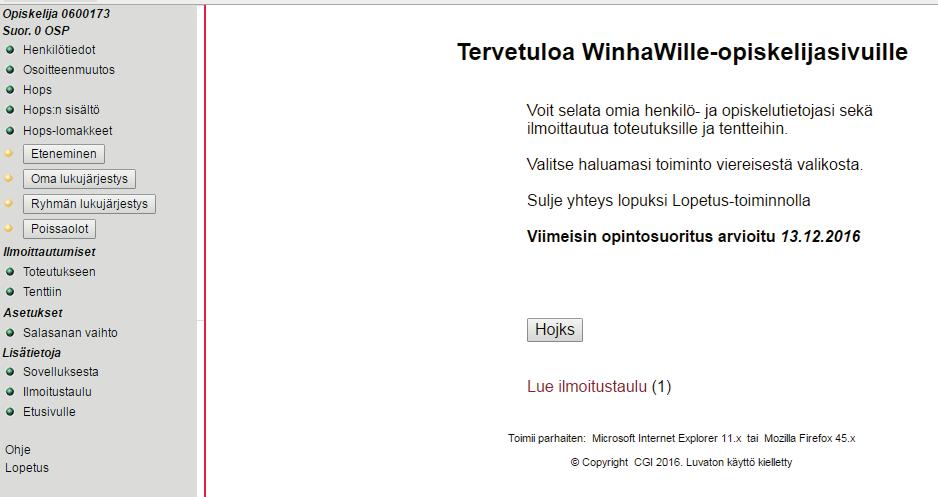 Oppaan sisältöihin voi tulla muutoksia, tarkistathan aina päivitetyn tarjonnan osoitteessa /opintotarjontaopas!