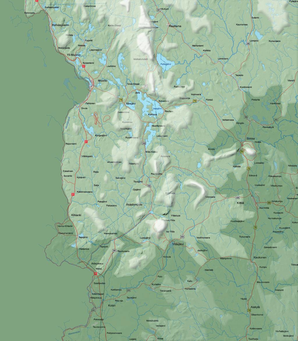 valuma-alueisiin. Ounasselkä muodostaa alueen maisemallisen ja toiminnallisen selkärangan ja kaukomaiseman kiintopisteen (Kuva 10-1-1, Kuva 10-1-2).