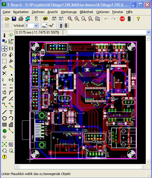 12 KUVA 3. Esimerkki EAGLE layoutista (http://www.emsp.tuberlin.de/menue/studium_und_lehre/projekt_elektronik/avr_tools/) 3.1.1 Erot maksullisen ja ilmaisversion välillä EAGLEN maksullinen versio on tarkoitettu lähinnä kaupalliseen käyttöön, vaikka sen ja ilmaisversion välillä ei olekaan huomattavia eroja.