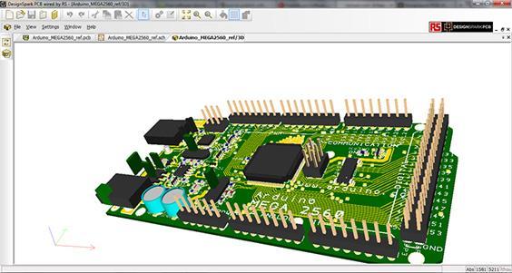 19 KUVA 8. Design Spark PCB:n käyttöliittymä ja 3D-mallinnus.