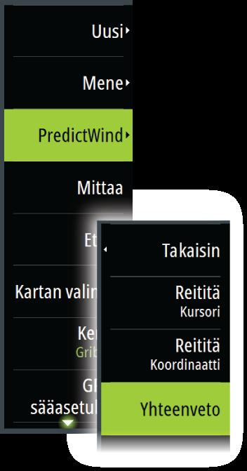 Jos reitin navigointi on käynnissä latauksen valmistuessa, alkuperäinen reitti navigoidaan määränpäähänsä asti.