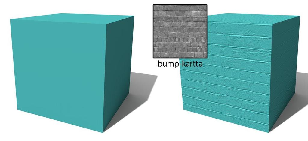 35 (54) Kuva 14: Oikeanpuoleisen laatikon epätasaisuus on luotu Bump-kartalla.