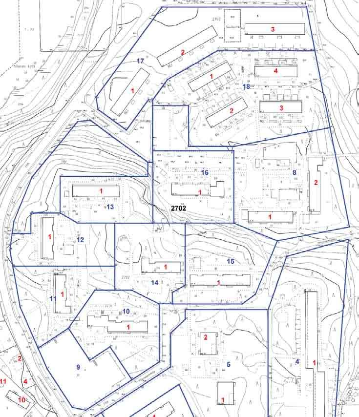Kortteli 2702 23 Rakennukset tonteittain 1:2000 6501