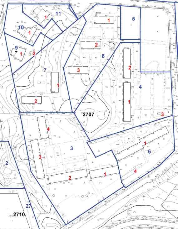 Kortteli 2707 47 Rakennukset tonteittain 1:2000 6501
