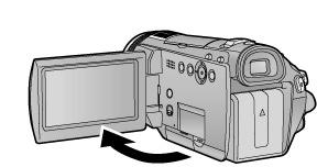 Kameran rakenne 1 LCD-näytön avauskohta 2 LCD-näyttö (31) Avaa LCD-näyttö vetämällä nuolen osoittamaan suuntaan sormillasi.