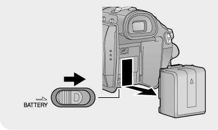 Akun laittaminen/poistaminen Kiinnitä akku laittamalla se kameraan kuvassa näytetyn suunnan mukaisesti.