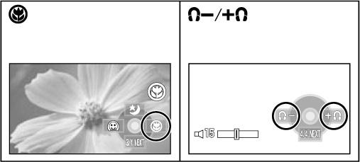 Telemakro*1 Kuulokkeiden äänenvoimakkuuden säätö*3 *1 Ei näy kuvaamisen aikana. *2 Ei näy, kun käytössä älykäs kuvaustila [ia] on käytössä [ON].