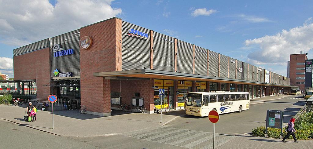 Liikerata on Riihimäen juna- ja linja-autoaseman yhteydessä