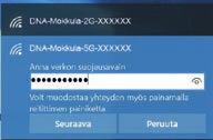 DNA Ulkomokkulassa on oletuksenä päällä 2,4Ghz ja 5Ghz verkot. Parhaimman nopeuden saavuttamiseksi yhdistä käyttölaite 5Ghz taajuudelliseen WiFi-verkkoon.