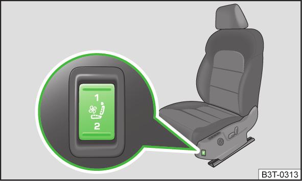 Etuistuinten istuinosaa ja selkänojaa sekä takaistuimen reunapaikkoja voidaan lämmittää sähköisesti. Istuinlämmitys tulee kytkeä vain moottorin ollessa käynnissä.