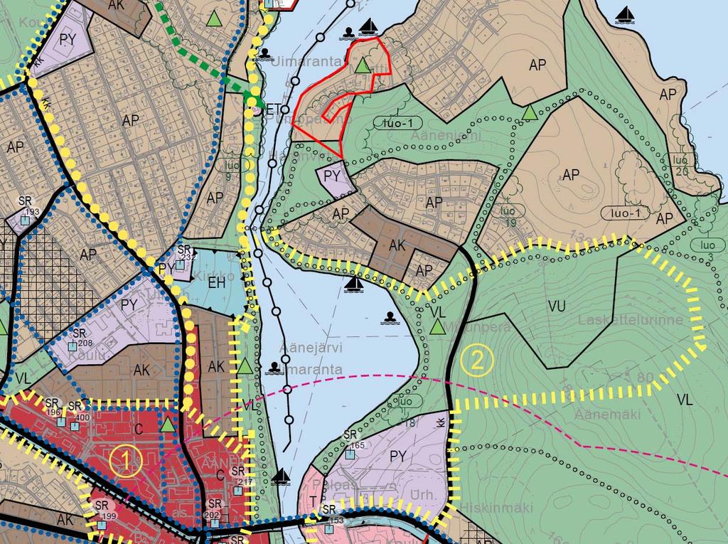 3 3.2. Yleiskaava Suunnittelualueella on Äänekoski 2030 osayleiskaava, joka on hyväksytty kaupunginvaltuustossa 29.5.2017.