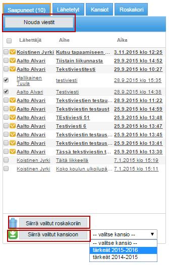 10 / 24 3.3 SAAPUNEET JA LÄHETETYT VIESTIT Saapuneet-osiossa on listattu kaikki viestit saapumisjärjestyksessä, uusin ylimmäisenä. Lähetetytosiossa on listattu kaikki lähetetyt viestit.