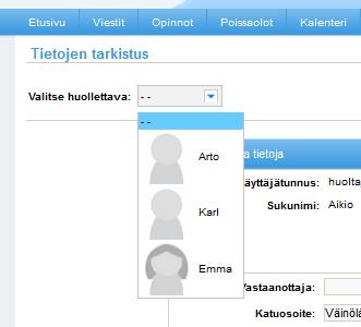 24 / 24 Huollettavan yhteystietoja voit muokata valitsemalla huollettavan Valitse