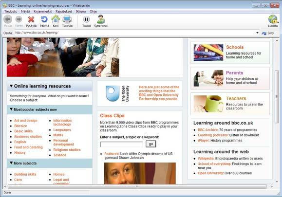 Yhdessä selailu NetSupport School antaa ohjaajan ja opiskelijoiden käyttöön yhteisen Web-selaimen. Ohjaaja voi sen avulla johtaa selausistuntoa ja ohjata opiskelijoita erilaisille Web-sivuille.