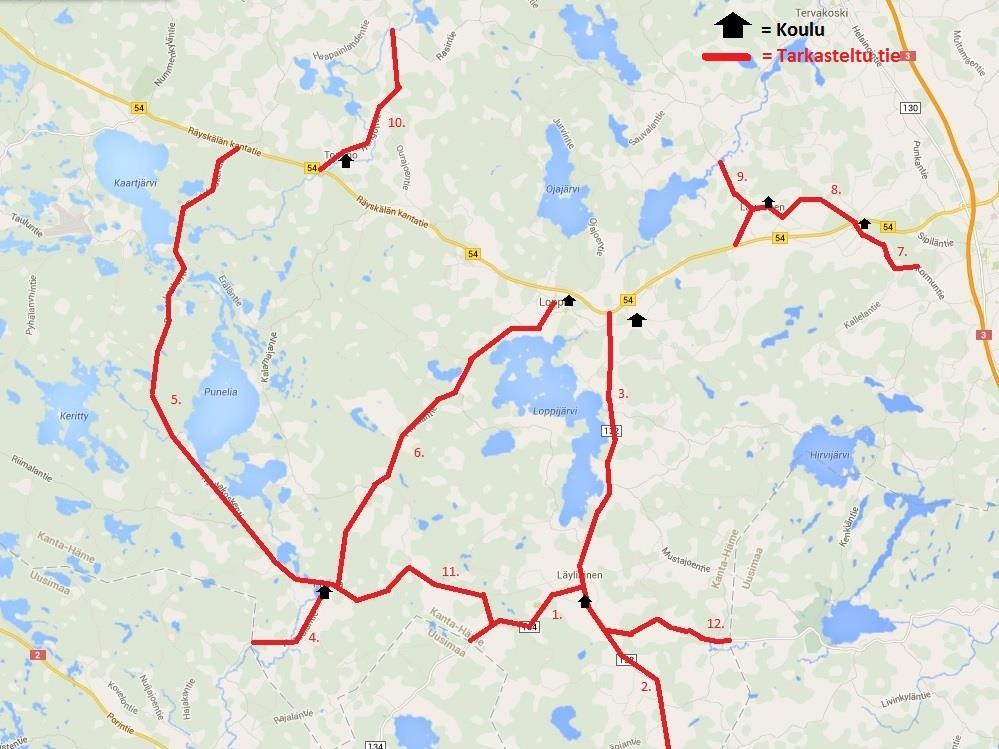 4 NYKYTILA-ANALYYSI TIET Olennaisena osana työhön kuului tiettyjen teiden lähempi tarkastelu ja mahdollisten ongelmakohtien löytäminen.