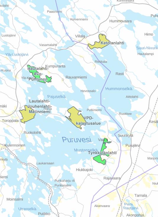 Verkkokalastusalueet 2008 ja 2014 (VPD)