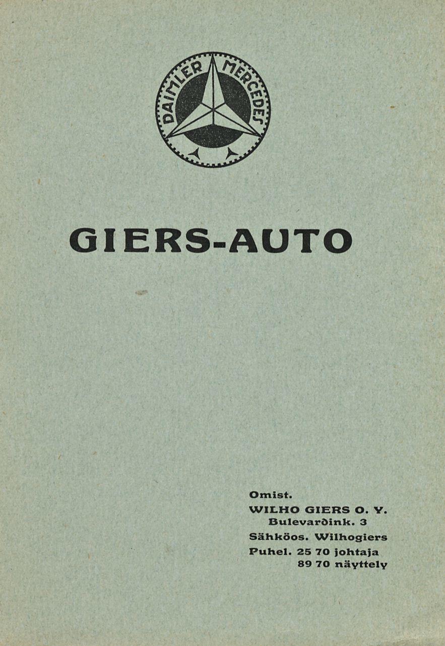 GIERS-AUTO Omist. WILHO GIERS O. V. Bulevardink.