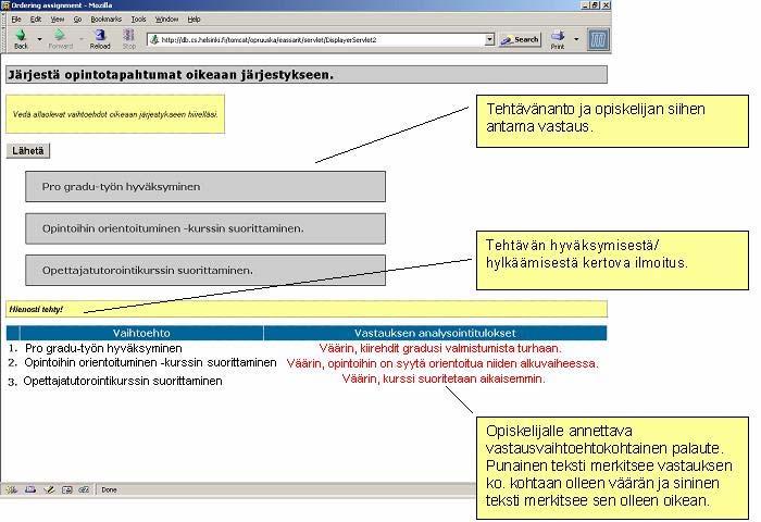 5.3 Järjestystehtävät Kuvassa 15 esitetään esimerkki