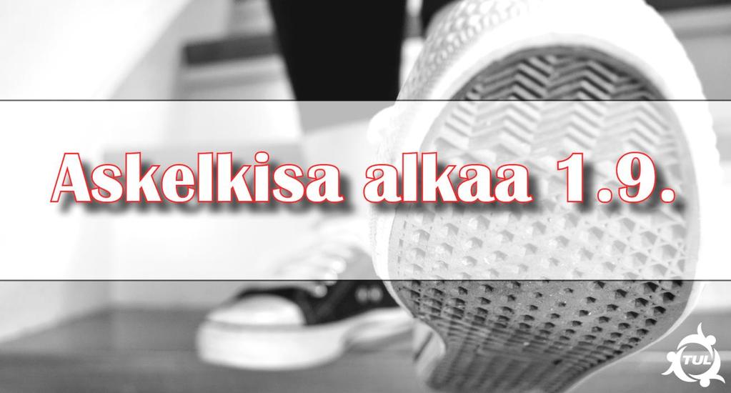 Tule mukaan keräämään askeleita 1. 15.9.2017 #askelkisa on taas täällä! Kerää askeleita yksin tai joukkueena seurakavereiden tai työkavereiden kanssa.