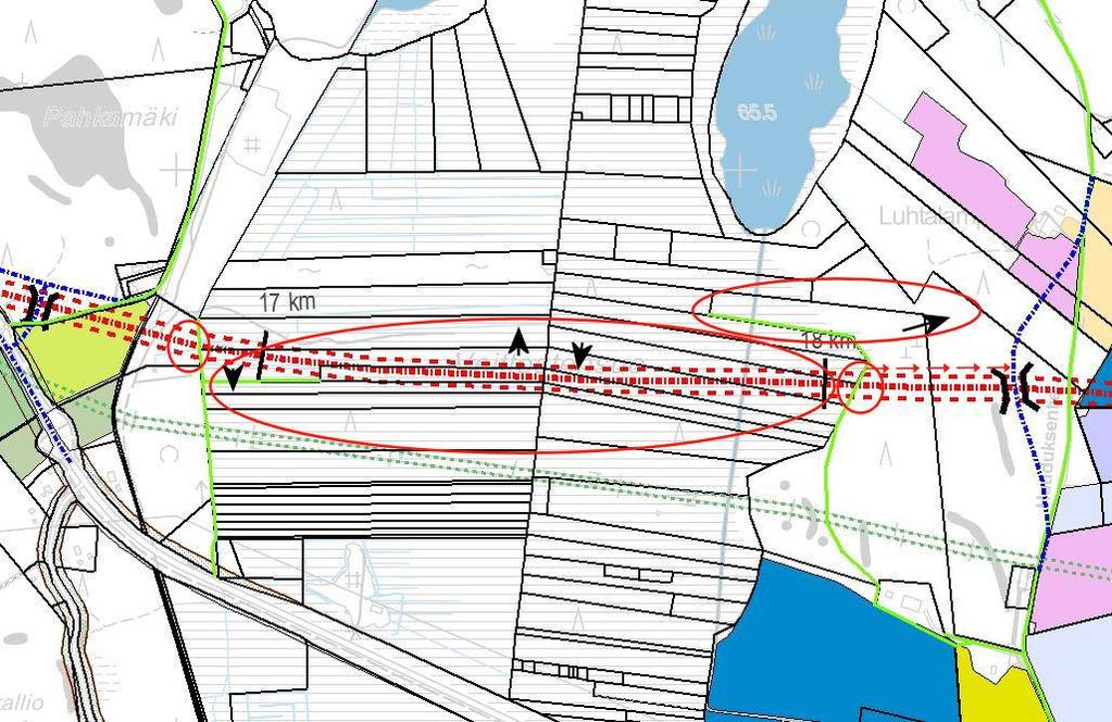 KIVA-kortti 10 Kiinteistövaikutusten arviointi Vt 12:n parantamisen yhteydessä yleissuunnitelmavaiheessa välillä Nastola/Uusikylä - Iitti/Tillola Iitti: Veittostensuon metsäalue, 16,5-18,5 km 35. 37.