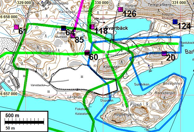 3 Inventointi Fjusö Inkoon Joddbölen itäosaan Fjusön saareen (käytännössä niemi) suunnitellaan LNGterminaalialuetta ja siihen liittyen putkilinjastoja Fjusöstä länteen Inkoon voimalan tienoille ja