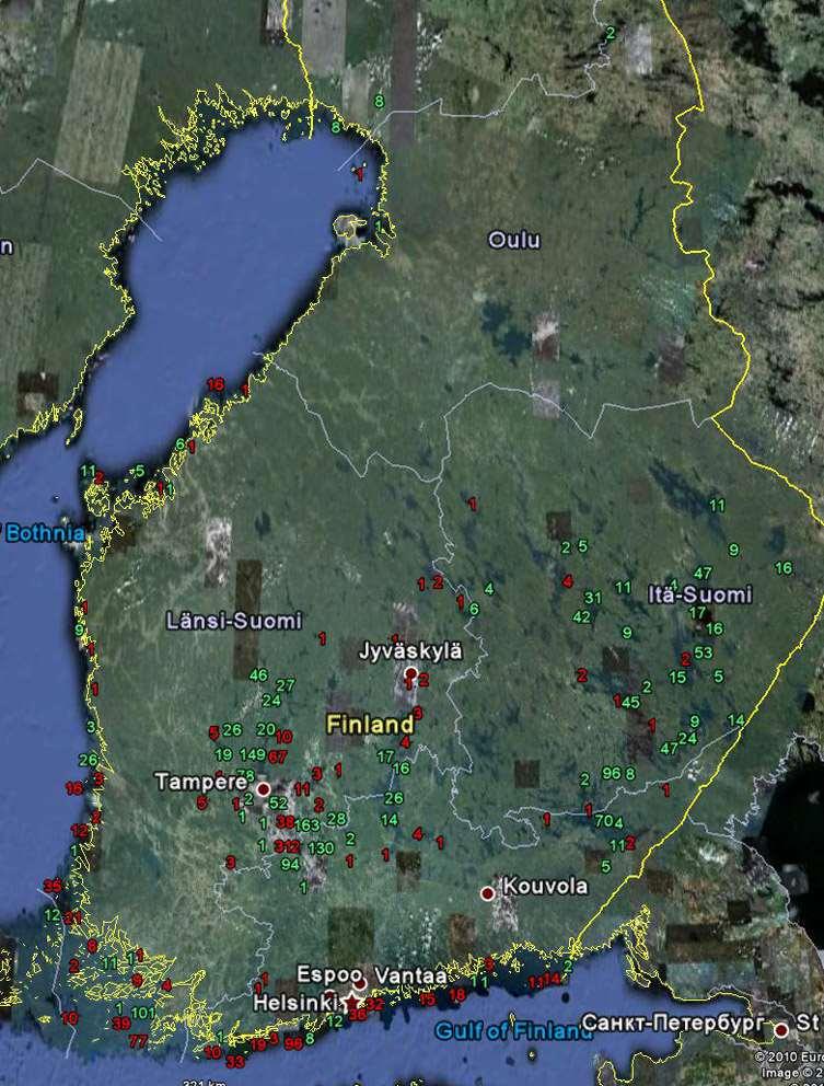 Tarastenjärven jätteenkäsittelykeskuksen lokit 1998-214 - 215 Juvaste, Koskinen 77 Kuvat 6.6 Missä syntyneet?