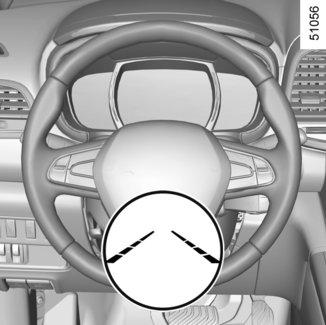 KAISTALTAPOISTUMISVAROITUS (2/3) 2 1 3 4 Käyttöönotto/käytöstäpoisto Autot, joissa on navigointijärjestelmä Valitse monitoiminäytöstä 2 valikko Ajoneuvo, Ajo-opastus, Kaistavahti ja valitse sitten ON