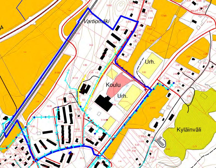 Kunnallistekninen verkosto Liite 5 Kartalla näkyvän lisäksi