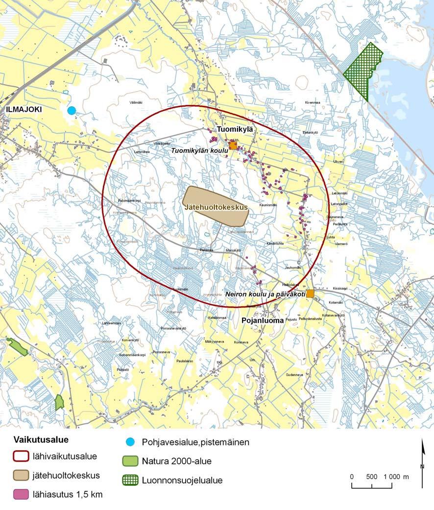 64 Kuva 9/1. Jätehuoltokeskuksen lähivaikutusalue 9.