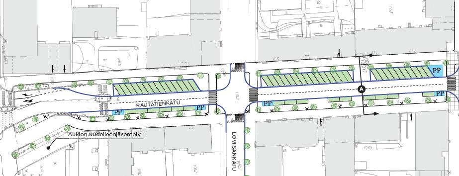 Puistokatu-Hämeenkatu - Jouluvalaistus ( valopallot) toteutettu välille