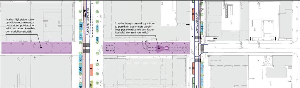 valaistus uusittu Eteläosa Hämeenkatu-