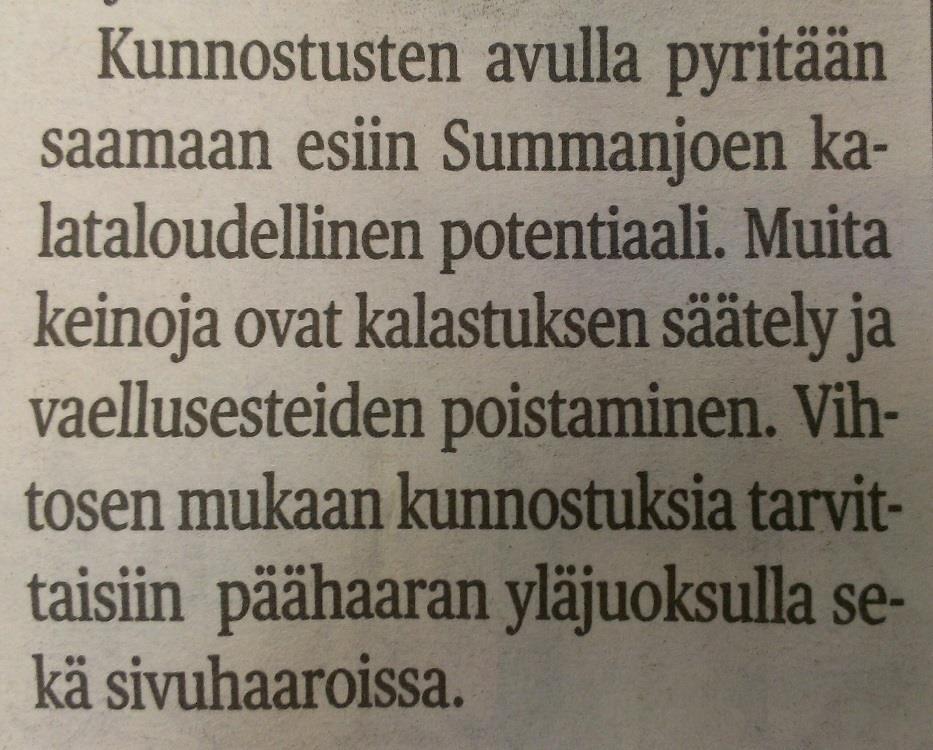 Latvalan suunnitelmassa taimenen kutusoran kerrottiin tulevan olla 5-30