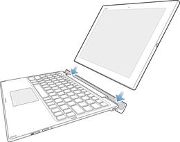 Laiteparin muodostaminen näppäimistön ja tablet-laitteen välille automaattisesti NFCtoiminnolla 1 Tablet-laite: Varmista, että NFC-toiminto on käytössä ja että näyttö on aktiivinen ja lukitsematta.