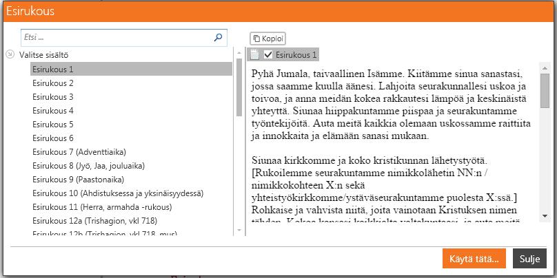 Käytettävissä olevat komennot Kun hiiren osoitinta liikutetaan kohdan yllä muokkausnäkymässä, näkyvät käytettävissä olevat muokkauskomennot. Ne vaihtelevat kohdan luonteen mukaan.