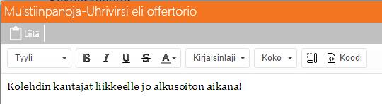 Valitse kohta. Jos haluat valintaasi myös kohdan sisällön, napsauta ruutua kohdassa «Ota sisältö mukaan». Napsauta sitten Lisää-painiketta. Kohta lisätään aktiivisen kohdan JÄLKEEN.