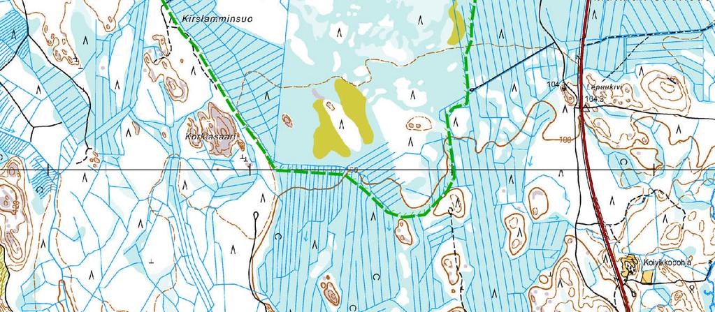 Sijainti: ETRS-TM35 (N ja E): 6810698; 592749 Pinta-ala: 185ha Lisähuomio: Rajauksen länsipuolen ojitettu alue sijoittuu kokonaisuudessaan valtion maalle.