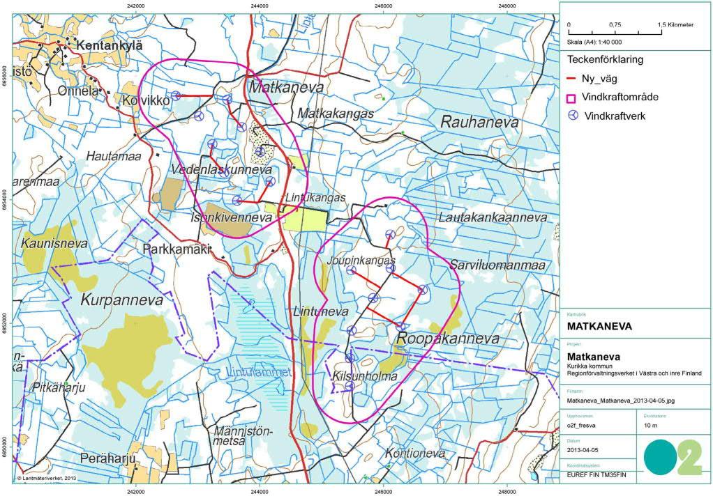 JOHDANTO O2 tilasi Kurikan Joupinkankaan alueelle suunnitellun tuulivoima-alueen luontoselvityksen Ympäristökonsultointi Jynx Oy:ltä 20.3.2013.