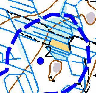 Turbiinipaikka 2 Kasvillisuuskuvaus: Puolukkatyypin (VT) kuivahkoa ja vähän soistunutta mäntymetsää, jossa kasvaa sekapuina kuusia ja hieskoivuja.