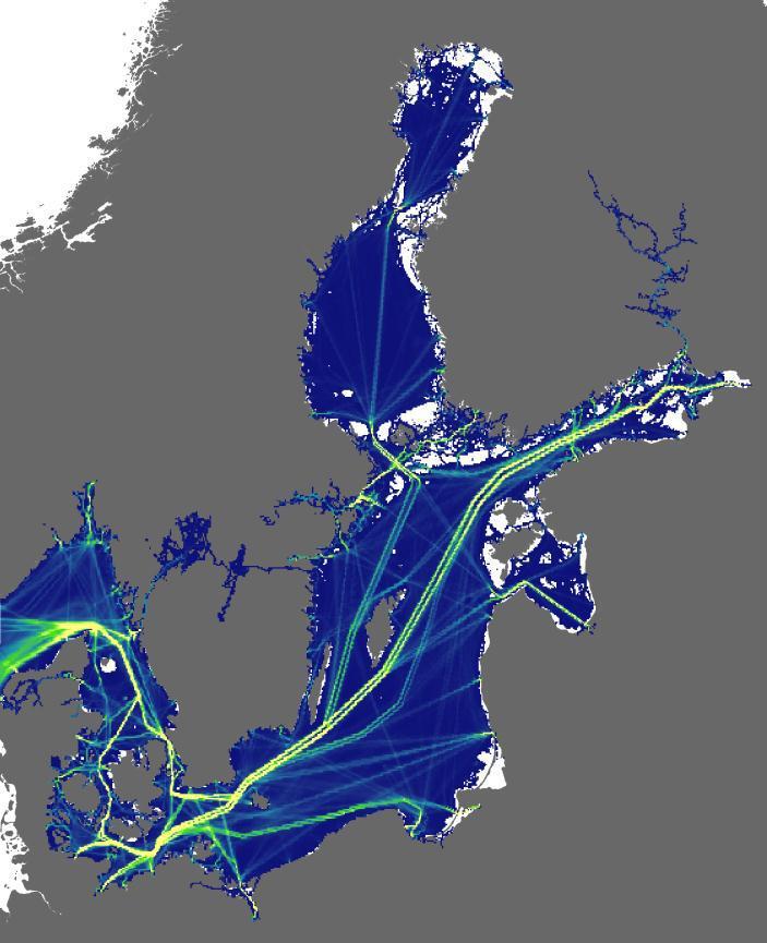 9 2 ÖLJYNTORJUNTA ITÄMERELLÄ 2.1 Öljykuljetukset Itämerellä Itämerellä liikkuu noin 2000 laivaa millä tahansa valitulla hetkellä.