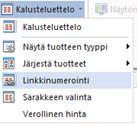 . Järjestä tuotteet näyttää tuotteet listasta valitun