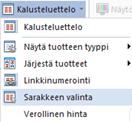 Linkkinumerointi näyttää tuotteet linkkinumero järjestyksessä.