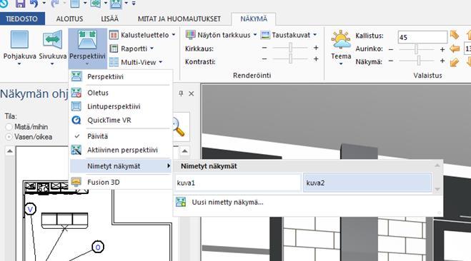 87 Nimetyn näkymän käyttö Valitse Näkymä välilehti, Perspektiivin