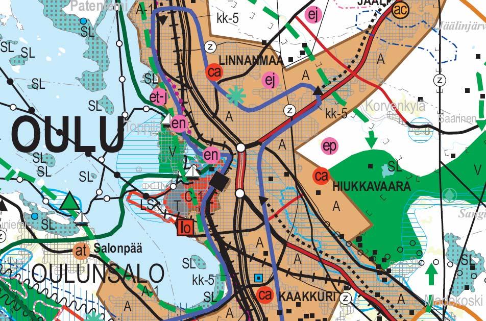 Laanilan Voima Oy 31 (54) Kuva 5.3. Ote Pohjois-Pohjanmaan maakuntakaavasta Kemira Oyj:n Oulun tehdasalue on merkitty taajamatoimintojen alueeksi (A).