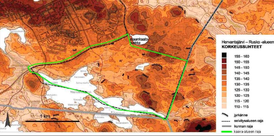 FCG Planeko Oy Raportti 5 (33) Kuva 4. Selvitysalueen pinnanmuodot. 3 2.4 Maankäyttö Tarkasteltu kaava-alue on nykytilassa lähes kokonaan rakentamatonta metsää.