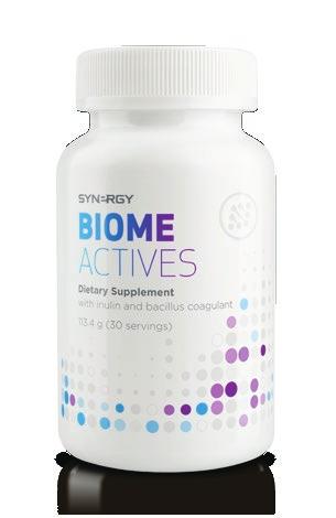 PURIFY -TUOTTEET BIOME ACTIVES Innovatiivinen Biome Actives -tuote sisältää inuliinia sekä maitohappoa tuottavaa Bacillus coagulans -bakteerikantaa.