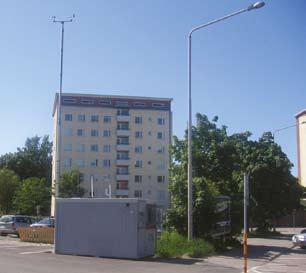 Placeringen av Lojos mätstation (mätstationen som är i kontinuerlig drift är markerad med en orange cirkel och passivinsamlarna för kvävedioxid med gröna stjärnor). 4.1.