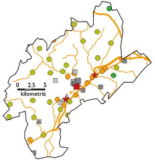 6.11 Lohja Lojo Typenoksidit Hiukkaset Rikkidioksidi Hiilimonoksidi VOC-yhdisteet t % t % t % t % t % Energiantuotanto 595 53 23 15 288 89 Teollisuus 124 11 77 49 3 1 35 11 Autoliikenne 340 30 18 11