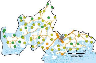 6.25 Tammisaari Ekenäs Typenoksidit Hiukkaset Rikkidioksidi Hiilimonoksidi VOC-yhdisteet t % t % t % t % t % Energiantuotanto 28 11 8 14 8 22 (Ekenäs Energi) 27,5 7,4 8 (Västra Nylands Kretssjukhus)