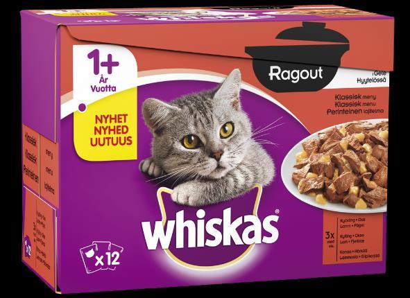 258102 Whiskas Grillattua Lihaa Hyytelö 85g 4770608243852 - - - 353525 Whiskas 12-pack Sekadisplay 96kpl 7311200157979 TBC