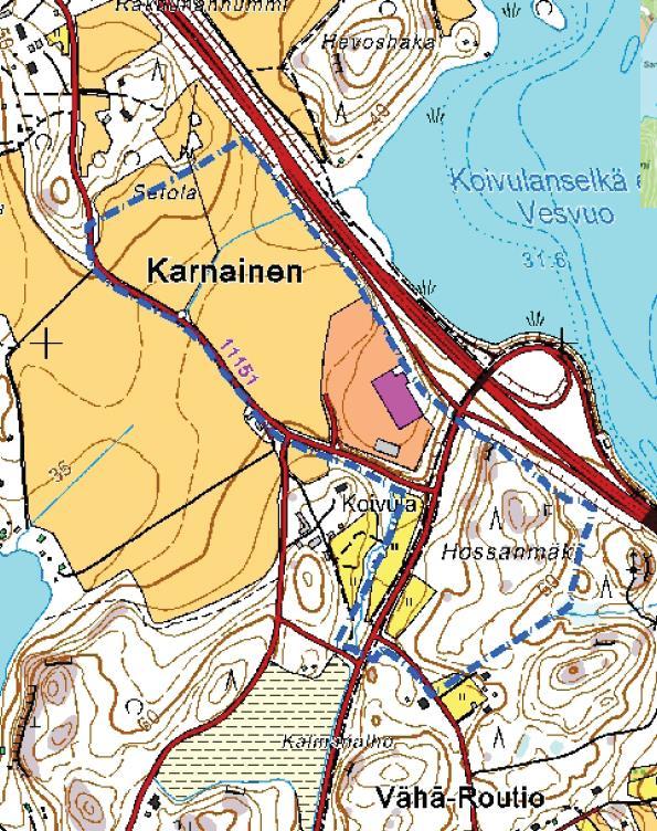 Suunnittelualue Suunnittelualueena on valtatien 1 ja Karnaistentien sekä Hossanmäentien rajaama alue sekä Hossantien varsi Ruotiontien